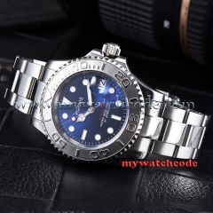 41mm Parnis blue dial Ceramic bezel 21 jewels miyota 8215 automatic mens watch