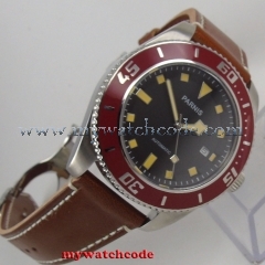 steel 43mm parnis dial date Sapphire Glass miyota 8215 automatic mens Watch P591