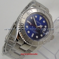 new arrive 41mm Parnis blue dial Ceramic bezel miyota 8215 automatic mens watch