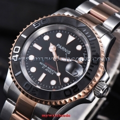 41mm Parnis black dial Sapphire Ceramic bezel miyota 8215 automatic men watch980