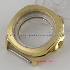 40mm parnis steel Sapphire Crystal golden plated Case fit 2824 2836 movement C4