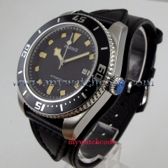 43mm parnis black dial Sapphire Glass 21 jewels miyota automatic mens Watch 704B