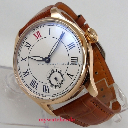 44mm parnis Weiß dial Römische Nummer sea-gull 6498 hand winding mens watch uhr