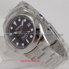 40mm parnis black dial sapphire glass 21 jewels miyota automatic mens watch