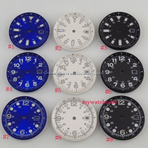 33mm bliger blue black white dial fit 2836 mingzhu 2813 miyota 8215 movement
