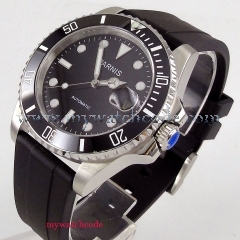 40mm Parnis black dial ceramic bezel 21 jewel Miyota automatic mens watch P463