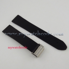 22mm black rubber strap deployant style clasp Watch Strap （ONLY THE STRAP+CLASP)
