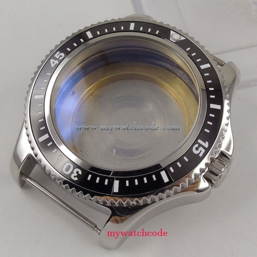 44mm black ceramic bezel Watch Case fit eta 2824 2836 8215 8205 DG2813 MOVEMENT