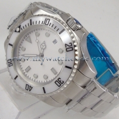 44mm parnis white Sterile dial date Ceramic Bezel sub automatic mens watch B54