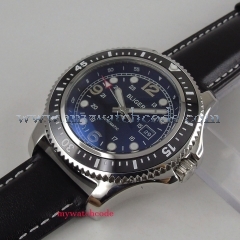 44mm BLIGER black dial ceramic rotating bezel luminous marks date adjust MIYOTA automatic movement men's wrist watch B120