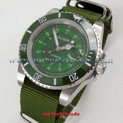NEW Arrive Bliger 40mm Green Dial Sapphire Glass Calendar Rotating Bezel Fashion Brand Automatic Movement men's Watch