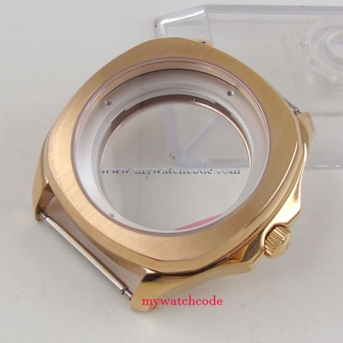 40MM Sapphire Crystal Rose Golden Stainless Steel Watch Case Fit For ETA 2824 2836 Automatic Movement C17