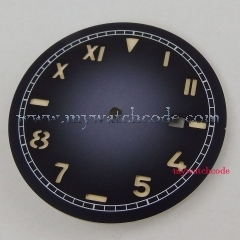 36.1mm Blue No Logo Date Window Luminous Marks California Watch Dial Fit For MIYOTA 8215 8205 Mingzhu 2813 Movement D126