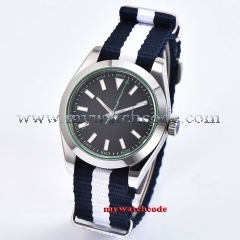 Sapphire Crystal 40mm Black Sterile Dial Polished Bezel Luminous Marks Nylon Strap MIYOTA Automatic Movement Men's Watch P1063