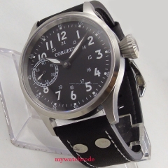 Solid 44mm Corgeut men's watch sapphire glass super luminous 17 jewels 6497 Mechanical Hand Winding movement cor5