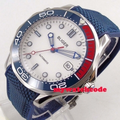 New arrival Luxury 41mm BLIGER white dial luminous sapphire glass ceramic bezel Automatic men's watch B268
