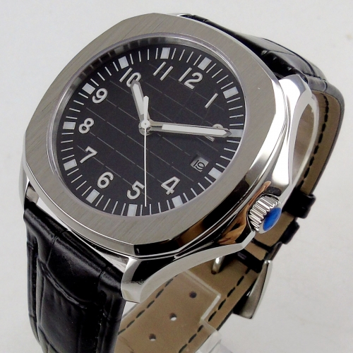 40mm black sterile dial sapphire glass date window luminous Automatic men's watch