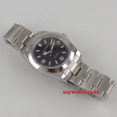 Solid 40mm black dial luminous saphire glass polished bezel 21 jewels 8215 Automatic movement 156 men's watch