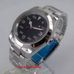 40mm watch men stainless Steel black dial luminous saphire glass polished bezel B279 Automatic wrist watch