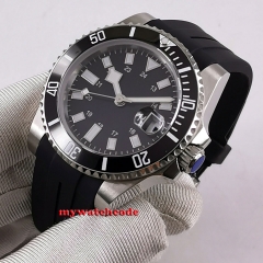 40mm bliger  Black Dial sapphire glass  black ceramic bezel  Automatic men's watch