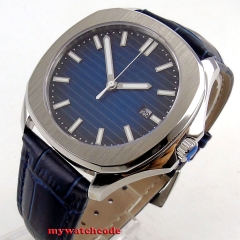 39mm Blue Sterile Dial Sapphire Glass Date Luminous Automatic movement men's watch
