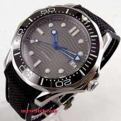 41mm Bliger black Dial  Sapphire Glass Date Luminous rubber strap Automatic Movement Mens Watch