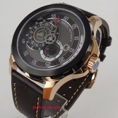 44mm parnis black dial sapphire automatic movement mens watch