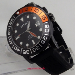 42mm parnis black dial  date luminous automatic movement mens watch