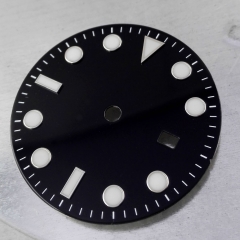 BLIGER black Sterile 31.5MM Dial White Marks Date Window Luminous Marks Watch Dial Fit for MIYOTA 8205 8215 821A Movement