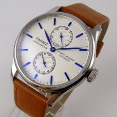 43mm parnis white dial Luxury power reserve automatic movement mens watch 767
