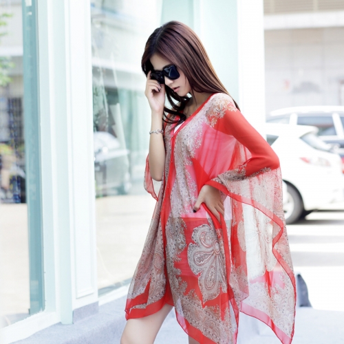 Chiffon Scarf Print Beach Scarf