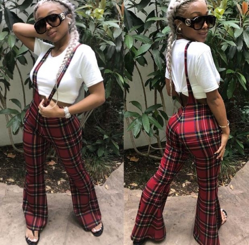 Charming Sexy plaid printed overalls