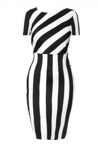 Charming Striped Plus size dress