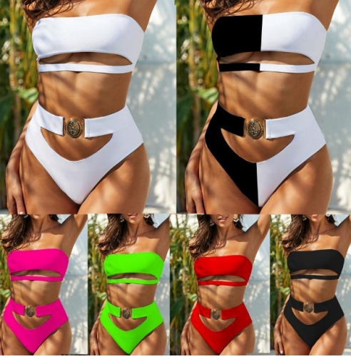 Charming Sexy Tube Top Bandage Bikini Set