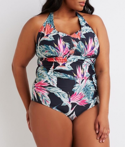 Charming Plus size Printed one-piece swimsuit