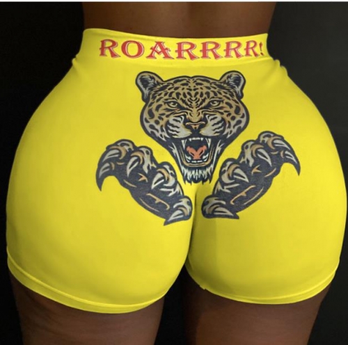Charming Leopard head print home shorts