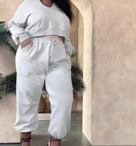 Charming Plus Size Loose casual pants set