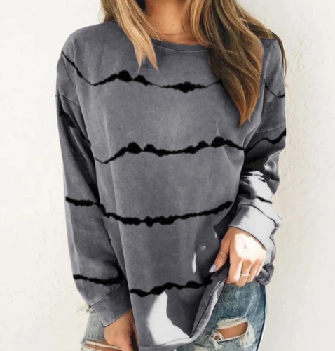 Charming Street round neck loose print tops