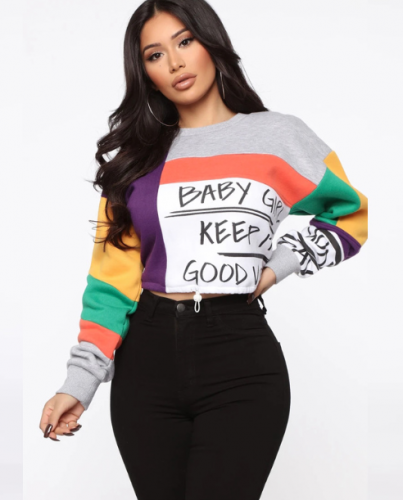 Charming Casual tie-dye printed crew neck sweatshirt