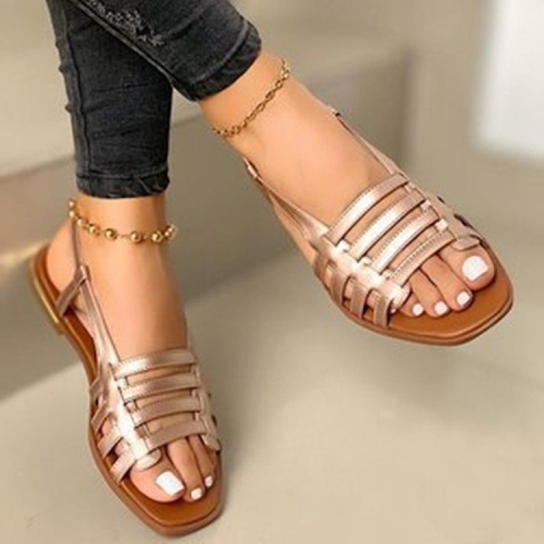 Charming Thin strap cross flat beach sandals