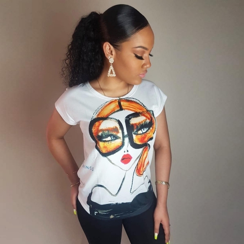 Charming Casual head print t-shirt