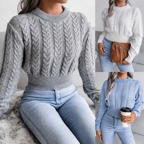 Twist waisted knitted open navel sweater