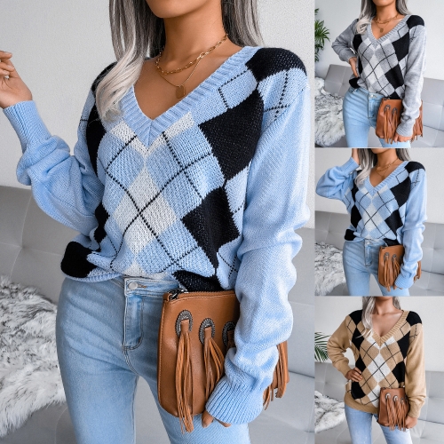 Wind diamond casual sweater