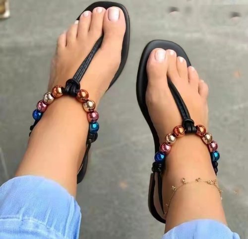 Stylish Colorful Pearl Flat Sandals