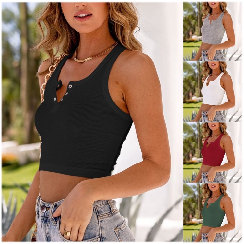 Sexy sleeveless navel vest