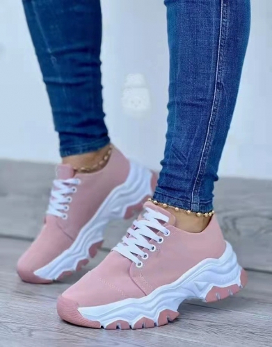 Plus size lace up sneakers