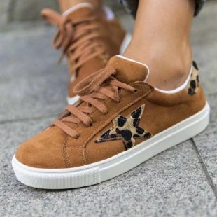 Casual patchwork lace up flat shoes