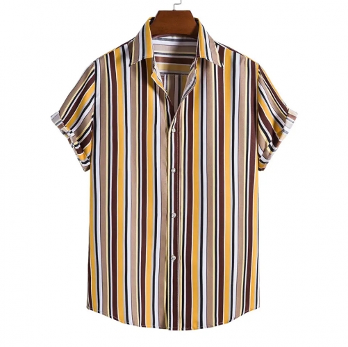 Men's striped printed shirt