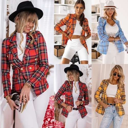 Casual printed plaid jacket