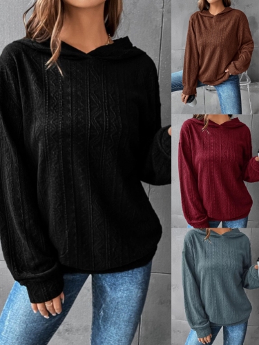 Casual oversized hooded knit top